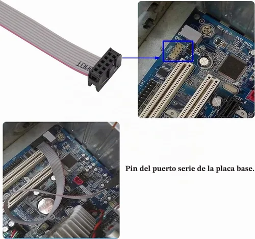 Vista 4 de 1 puerto DB9 RS232 Serial Port Bracket a 10 pin HeaderRibbon adaptador de conector de cable, DB9 Serial macho a 10P Placa base de montaje en panel 1