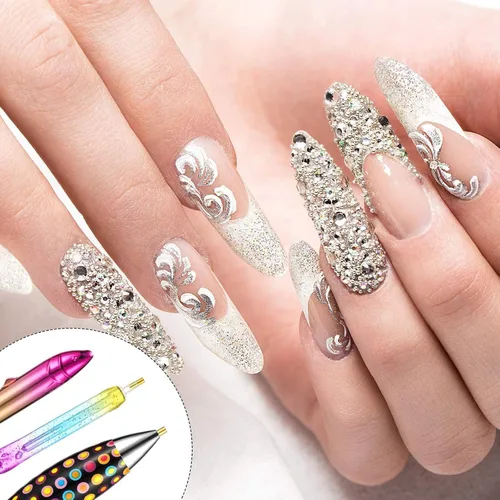 Vista 7 de Ovelur 7 piezas de accesorios de pintura de diamantes bolígrafos con 5 piezas de almacenamiento de cera de pintura de diamante, bolígrafos de arte