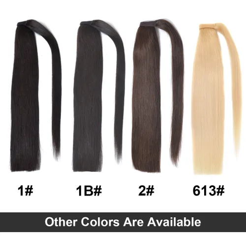 Vista 8 de Extensiones de cabello humano de 22 pulgadas, cola de caballo con clip, para mujer, color marrón chocolate (#4), 3.5 onzas