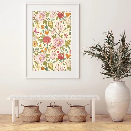 Vista 6 de Blooming Wall DPYC02-1 - Papel tapiz autoadhesivo con textura de peonía y flores primaverales, decoración de pared