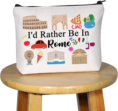 Vista 7 de G2TUP Rome Travel Gift Rome Makeup Bag Rome Journey Cosmetic Bag Rome Trip Souvenir Gift Roma amante regalo Rome camping regalo, Roma MB
