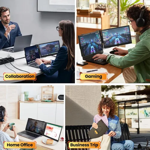 Vista 7 de Extensor de pantalla para portátil de 14,2", monitor portátil FHD Negro mate
