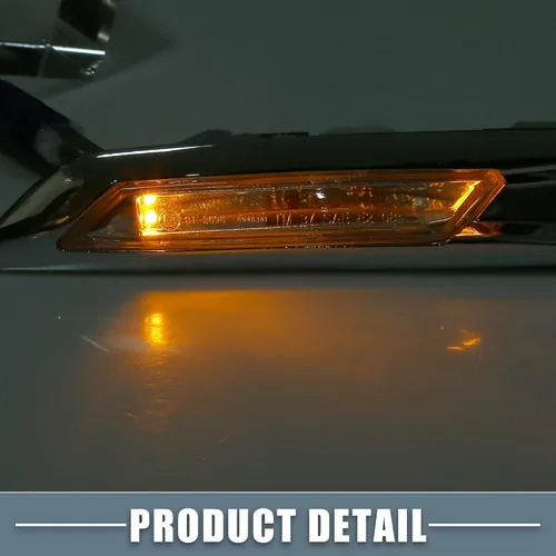 Vista 4 de Indicador de guardabarros de coche, marcador lateral, señal de giro, luz ámbar 63137154169 para BMW 528i 535i 550i 2011-2013 lente transparente tono