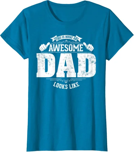 Vista 42 de This is what a awesome dad looks like vintage style design T-Shirt, Negro