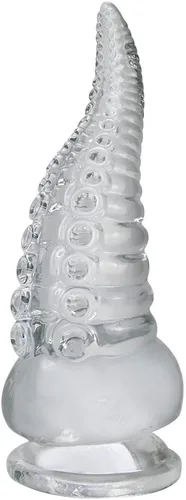 Vista 7 de Consolador anal transparente con ventosa para tentáculos, consolador realista y transparente para estimulación de próstata, tapón anal, masturbarse