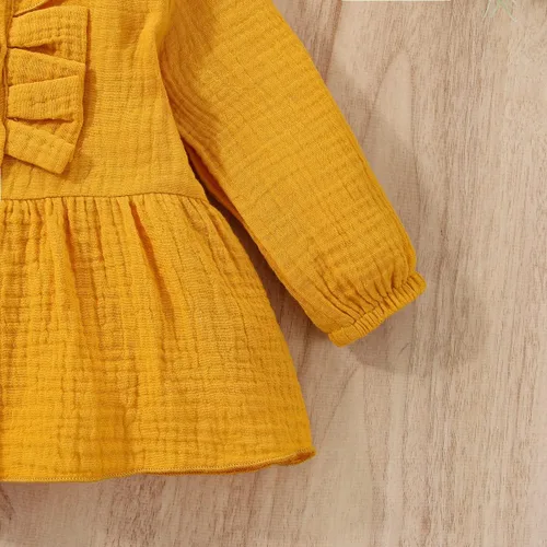 Vista 6 de JOPGEEY Toddler Girl Outfits Baby Girl Denim Jeans Clothes Winter Ruffle Shirt Top Ripped Jeans Pants Set