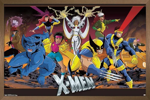Vista 14 de Trends International Marvel Comics - Póster de pared de grupo de The X-Men, 14.725 x 22.375 pulgadas, versión enmarcada de madera de granero