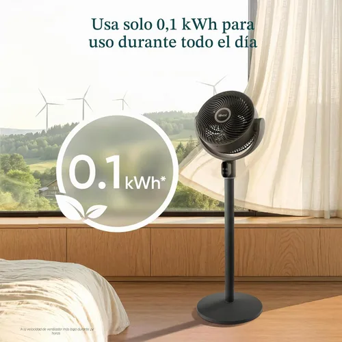 Vista 5 de LEVOIT Ventilador de pie para dormitorio, ventilador de pedestal oscilante de 90°, silencioso de 20 dB para dormir, flujo de aire de 1024 CFM