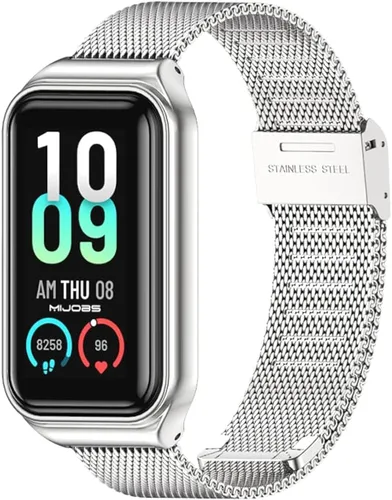 Vista 3 de Correa de repuesto para Amazfit Band 7, compatible con correa de metal Amazfit Band 7, accesorios de correa de reloj de acero inoxidable