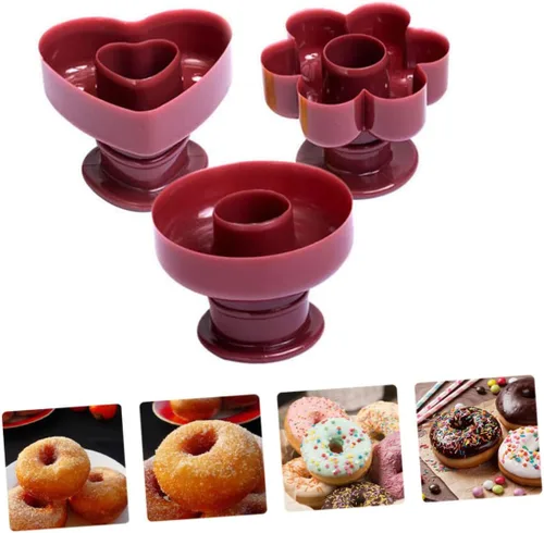 Vista 2 de MAGICLULU Molde de fundición de donas antiadherente Molde de dona a juego Cortadores para Navidad
