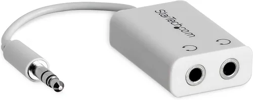 Vista 6 de StarTech.com Cable de extensión de audio de 0.138 in – Cable divisor de audio delgado y extensor de auriculares – macho a 2 cables AUX hembra