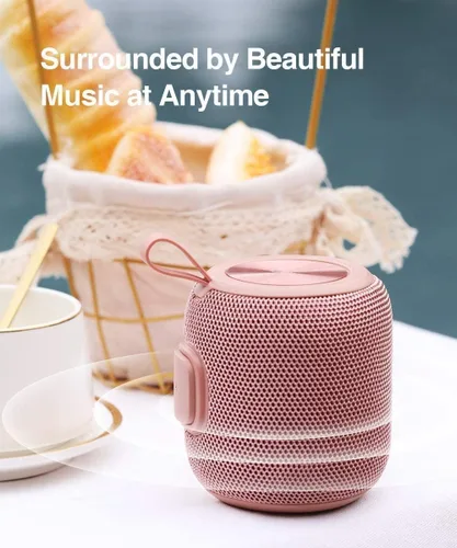 Vista 2 de Altavoces Bluetooth portátiles inalámbricos impermeables IPX7 Bluetooth 5.0 doble emparejamiento mini altavoz de ducha, sonido envolvente estéreo