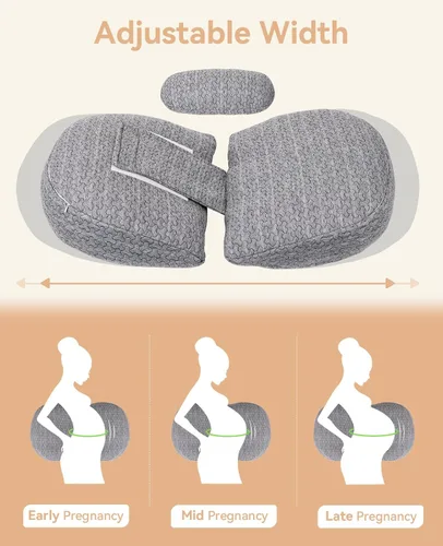 Vista 6 de Almohadas de embarazo de material transpirable, almohada de embarazo para dormir portátil, soporte de maternidad compacto para vientre, espalda