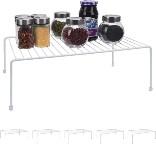 Vista 10 de Estante grande de almacenamiento para gabinete (16.1 x 10.2 pulgadas), organizador de encimera de cocina, refrigerador y estante de almacenamiento