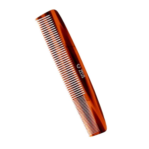 Vista 7 de ZEUS Peine grande de barba y bigote de 7.5 pulgadas, peine de corte sierra hecho a mano para el aseo de los hombres, antiestático, acabado ultra