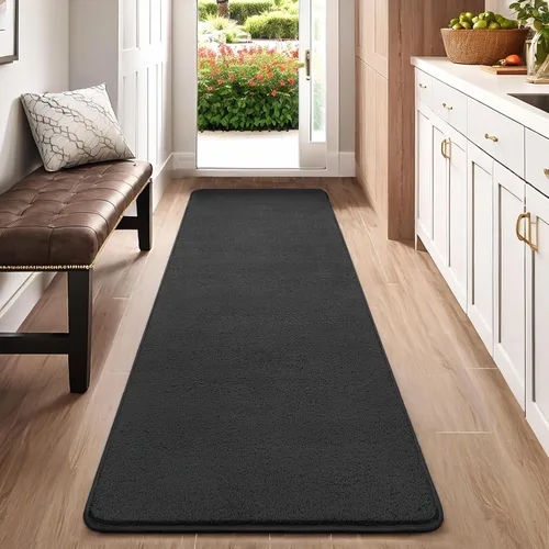 Vista 46 de AROGAN Alfombra Shag de Pasillo de 2 x 4 pies para pasillos, alfombras lavables con espuma viscoelástica para dormitorio, entrada