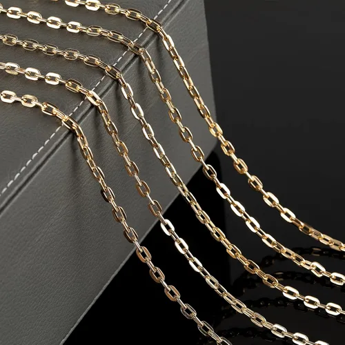 Vista 5 de 10 metros collar con colgante de papel plateado en oro, cadena de eslabones de aluminio para hacer joyas, rollo de cadena con anillas abiertas