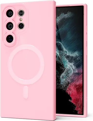 Vista 107 de Svanove Funda magnética de silicona para Samsung Galaxy S22, compatible con Magsafe, bonita funda para mujer, goma de gelatina brillante delgada