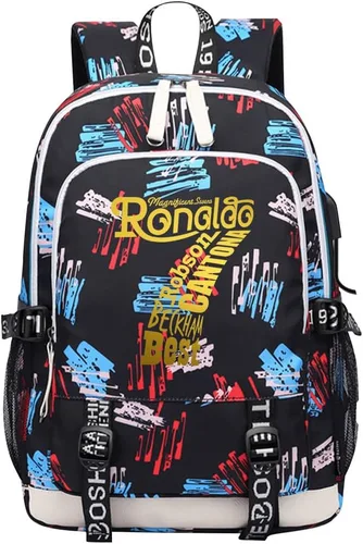 Vista 21 de Soccer Player 7 Mochila deportiva multifunción para viajes, portátil, para fanáticos del fútbol, para hombres y mujeres, negro - 2, Tamaño único
