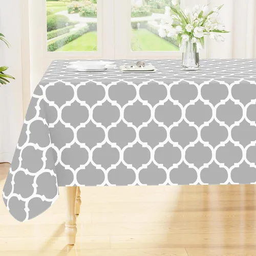 Vista 48 de Smiry - Mantel cuadrado de vinilo impermeable con respaldo de franela para mesas cuadradas, manteles de plástico lavables a prueba de derrames