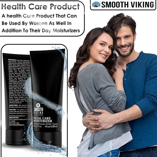 Vista 7 de Smooth Viking - Hidratante facial para hombre, loción facial hidratante diaria, 4 onzas, crema facial sin alcohol para pieles sensibles, secas