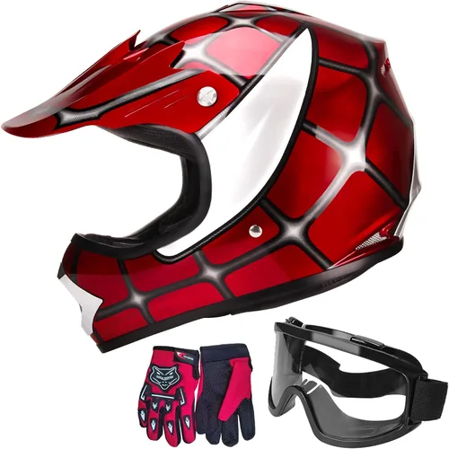 Vista 9 de JAGASOL - Cascos de motocross DOT para niños de 8 a 14 años, cascos de bicicleta de calle, todoterreno, bicicleta de cross para niños, BMX, MX