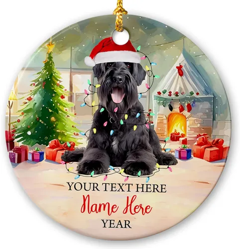 Vista 7 de Adorno de cerámica de Alaska Malamute de Feliz Navidad, decoración personalizada de Papá Noel, perro de Alaska Malamute nombre de perro, decoración