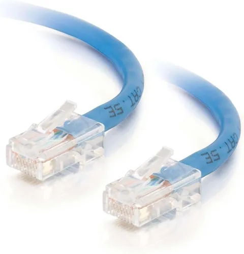 Vista 125 de C2G 24494 Cable cruzado Cat5e - Cable de conexión de red sin blindaje sin arranque, naranja (3 pies, 3.0 ft)