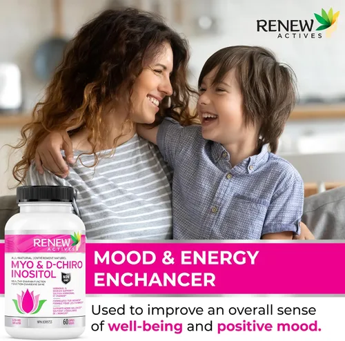 Vista 7 de Renew Actives Myo-inositol y D-Chiro Inositol - Promueve la función ovárica equilibrada, regula el ciclo menstrual, la armonía hormonal y la salud