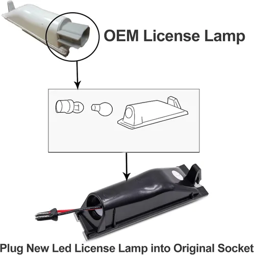 Vista 7 de Conjunto de luz LED para placa de matrícula para Cadillac CTS CTS-V Sedán 2008 2009 2010, reemplazo de lámpara de matrícula OEM 6000K xenón blanco