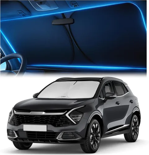 Vista 32 de Magnelex - Parasol para parabrisas para Tesla Model 3 y Model Y 2017-2026, parasol plegable para ventana de automóvil, cubierta de visera térmica