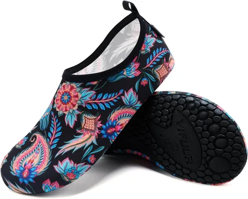 Vista 6 de Vifuur - Zapatos para deportes acuáticos, calcetines acuáticos, de secado rápido, para yoga, dan la sensación de andar descalzo, sin cordones