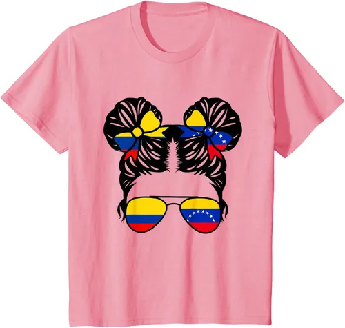 Vista 60 de Camiseta Half Colombian Half Venezolan Girl Colombia Kids Heritage, Gris