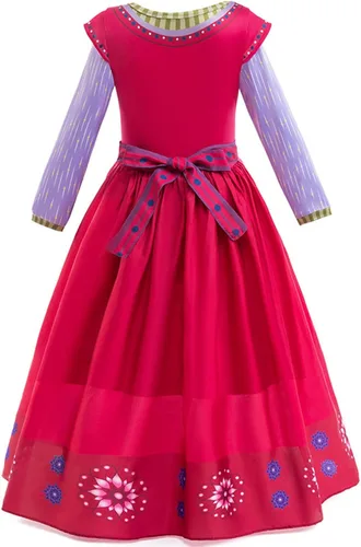 Vista 3 de Wish Asha - Disfraz de princesa para niñas, trajes de cosplay con accesorios para fiestas de Navidad