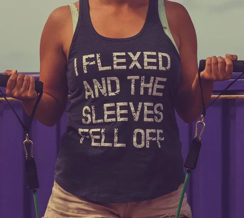 Vista 8 de Camiseta sin mangas para hombre con diseño gracioso de I Flexed and The Sleeves Fell Off, camiseta para entrenamiento en el gimnasio
