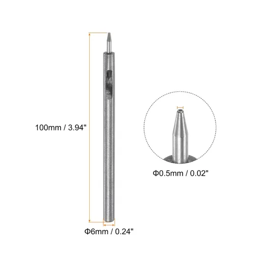 Vista 2 de HARFINGTON Perforadora de cuero de 0.020 in, recta, redonda, con ojales, remache a presión, fijador para cuero, artesanía, ropa, bolso, cortina