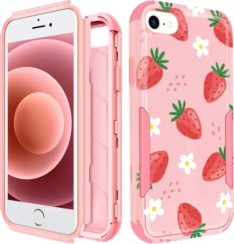 Vista 50 de Funda para iPhone SE 2020/2022/3ª generación, para iPhone 8/7, funda protectora resistente con diseño de flor linda para mujeres, hombres, niñas