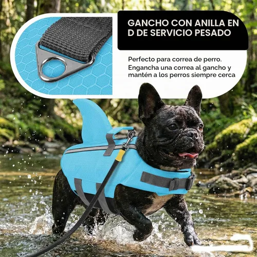 Vista 5 de Chaleco salvavidas para perros pequeños, chaleco salvavidas para Chaleco de natación para perros de alta flotabilidad con asa de rescate