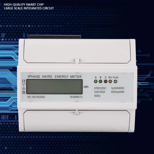 Vista 5 de Medidor de Kwh de 3 fases, 230/400V 5-100A Consumo de Energía Medidor de Energía Eléctrica Digital Medidor de Energía Eléctrica Metro de Kwh de 3
