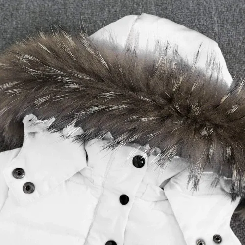 Vista 3 de Chaqueta de invierno para bebés y niñas de 1 a 6 años de edad, de manga larga, con capucha
