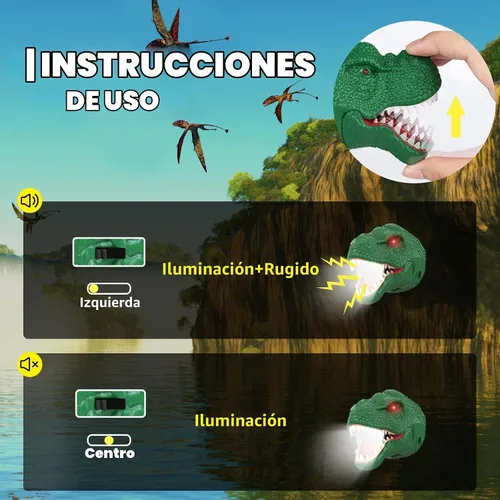 Vista 4 de Dysaim Linterna Frontal de Dinosaurio para Niños Linterna Equipo de Campamento al Aire Libre Lámpara Frontal LED de Lectura, Accesorios