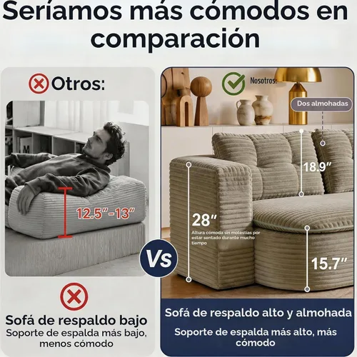 Vista 6 de Sofá cama tipo futón de 78.7 pulgadas, sofá convertible de Marrón