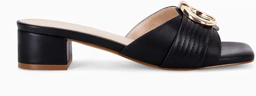 Vista 4 de Sandalias de tacón bajo para mujer, tacones cuadrados, sandalias elegantes y gruesas para fiesta, zapatos casuales