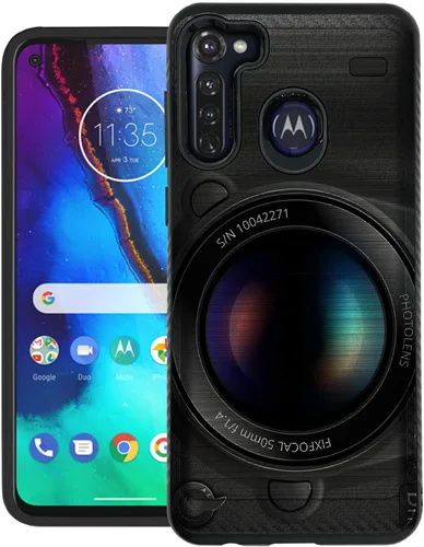 Vista 20 de CasesOnDeck Funda de agarre compatible con [Motorola Moto G Stylus (2020) [Brushed Armor] - Funda delgada y resistente, color negro mate (astronauta)