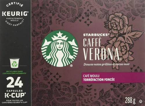 Vista 5 de Starbucks Caffe Verona Dark, K-Cup para cafeteras Keurig, 24 unidades (paquete de 4)