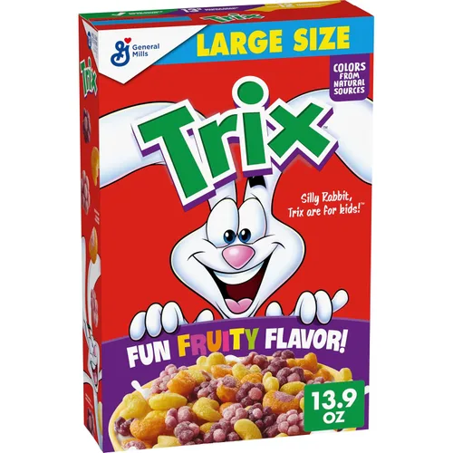 Vista 15 de Trix Cereal de desayuno, 6 formas afrutadas, hecho con grano entero, 10.7 onzas Grano entero, buena fuente de calcio, 12 vitaminas y minerales