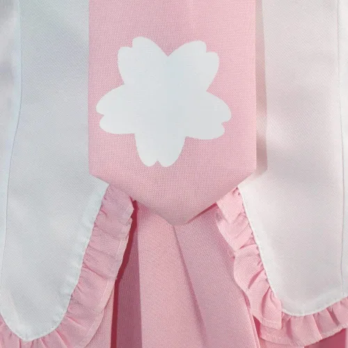 Vista 6 de Disfraz de anime rosa para mujer, disfraz de uniforme escolar, disfraces de Halloween con pelucas