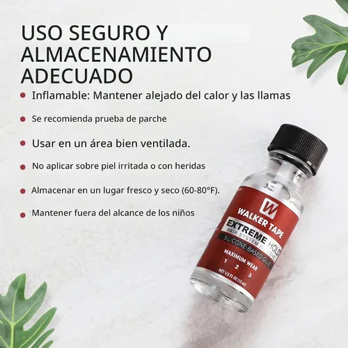 Vista 7 de Walker Tape Adhesivo de fijación extrema con cepillo de 1/2 fl oz, pegamento de peluca de encaje impermeable de máximo desgaste para pelucas