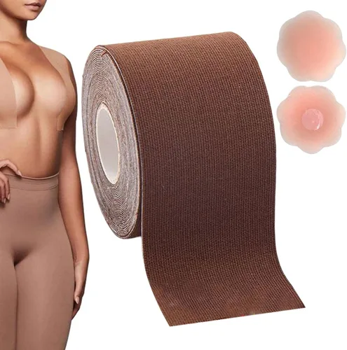 Vista 8 de Xuyuan Boobytape for Breast Lift,Elastic and Silicone Backless Nipple Cover Set - Breathable Boobytape for Breast Lift, Bra Tape Lift for Large