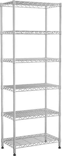 Vista 10 de Estantería resistente de 5 niveles, 30 pulgadas de ancho x 14 pulgadas de profundidad x 62 pulgadas de alto, estantería de metal con ruedas